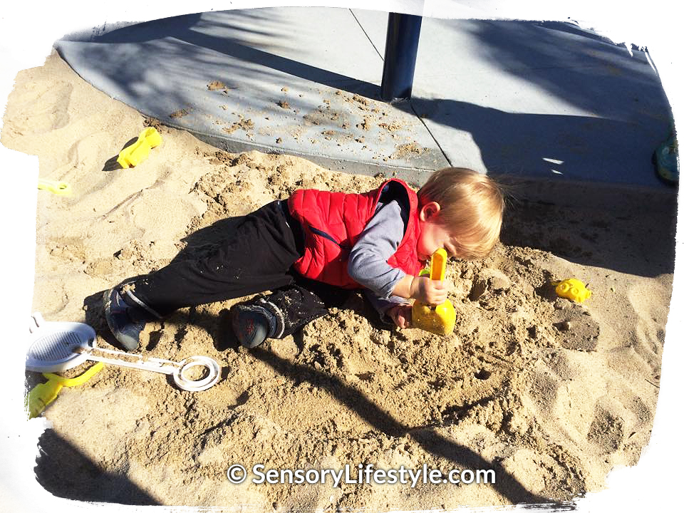 Sensory Lifestyle: Josh playing in the sand