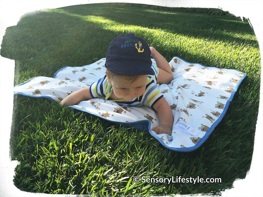 Tactile tummy time on a blanket