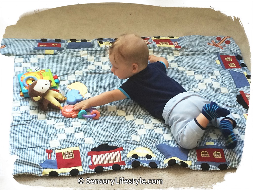 Sensory lifestyle play time on tummy