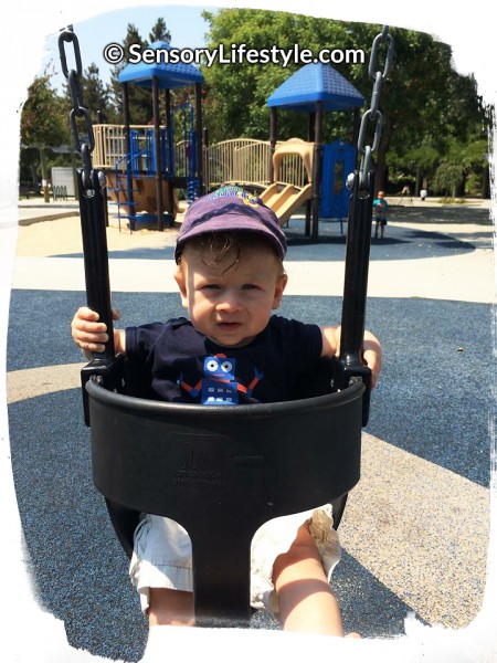 Josh on a swing in Mountain View, CA