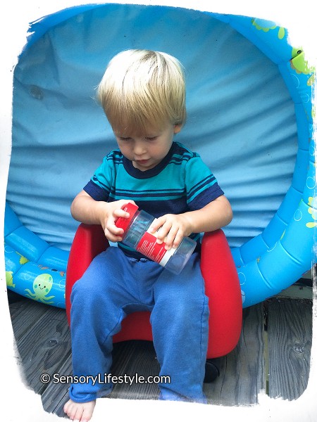 16 month toddler activity: Opening Container