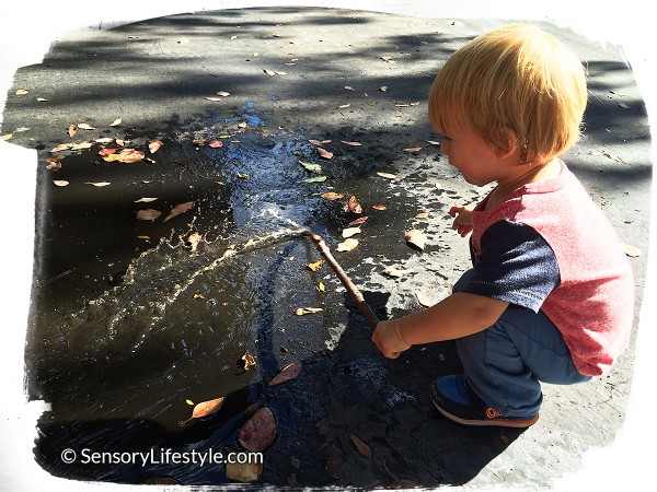 Playing in puddles