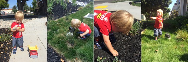 18 month old toddler activities: Josh going for a walk