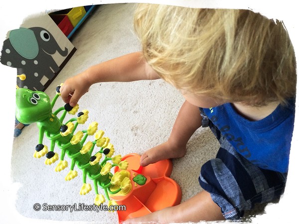 18 month old toddler activities: Dancing caterpillar with blueberries