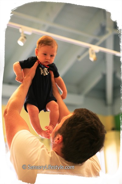 5 month old baby activities: Flying high with daddy