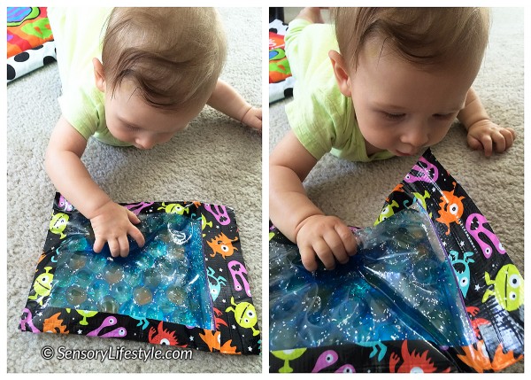 5 month old baby activities: Sensory bag
