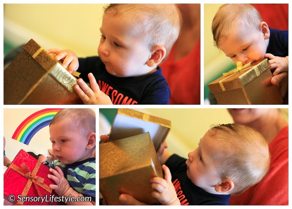 5 month old baby activities: Treasure box surprise