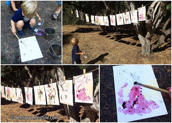 21 month toddler activities: Painting with fruit