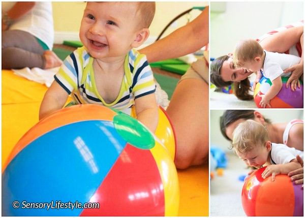 7 month baby activity: Balance ball
