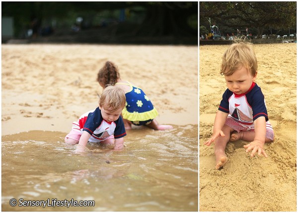 Playing on the beach