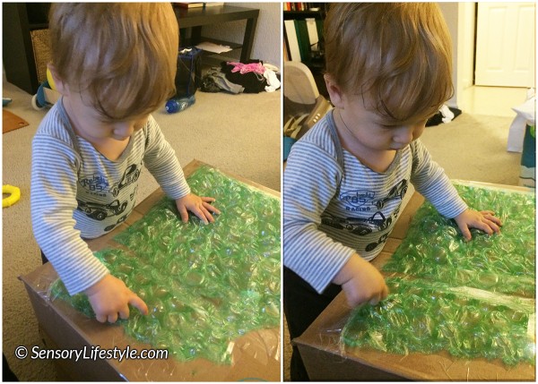 13 month toddler activities: Bubble wrap