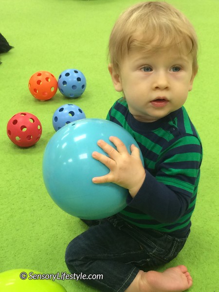 13 month toddler activities: Playing with balls