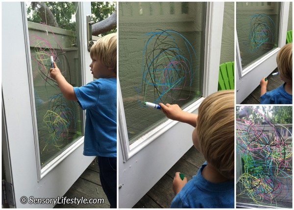 22 month toddler activities: Window art