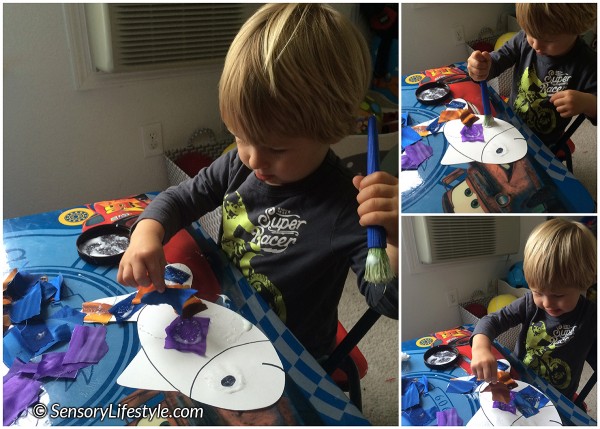 22 month toddler activities: Tactile fish