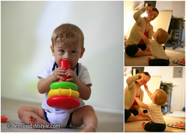 8 month baby activities: Grasping games
