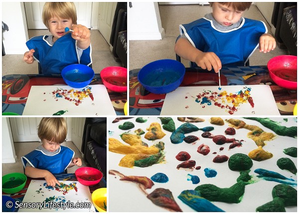 23 month toddler activities: puff paint