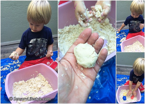 23 month toddler activities: cloud dough