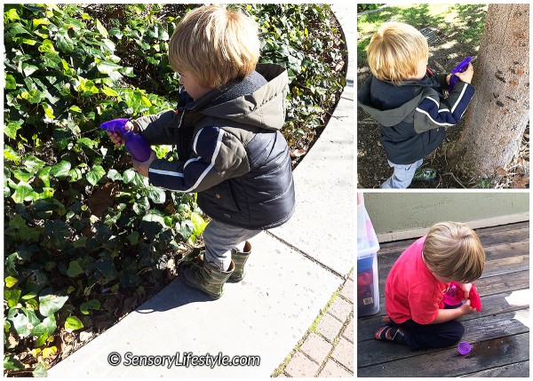 24 month toddler activities: Spray bottle