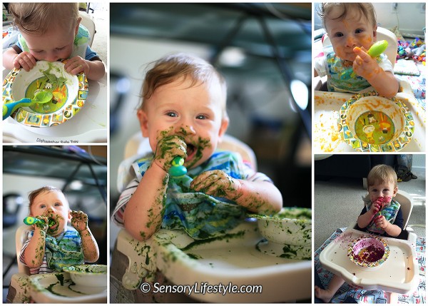 10 month baby activities: Food play at 10 months