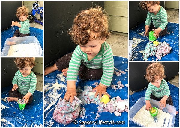 11 month baby activities: potato flakes